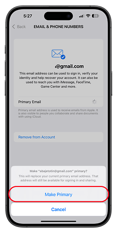 Como alterar o endereço de e-mail principal do iCloud