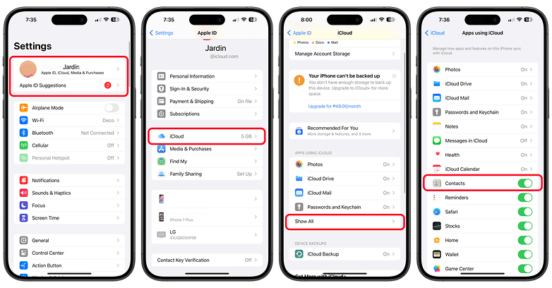 How to fix contacts not showing on WhatsApp via iCloud settings on iPhone