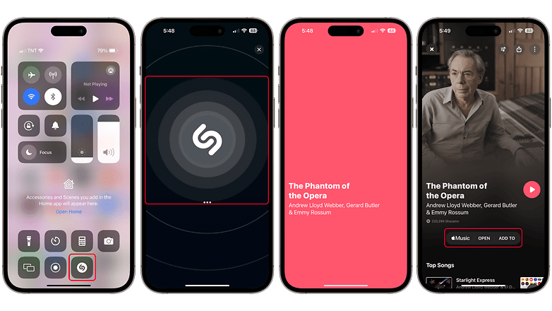 Screenshots: Mit Shazam neue Lieder identifizieren