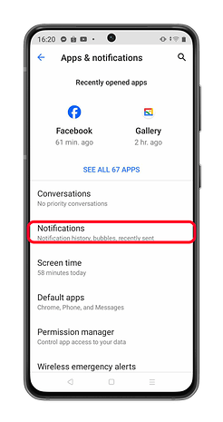 How to see old notifications on Realme