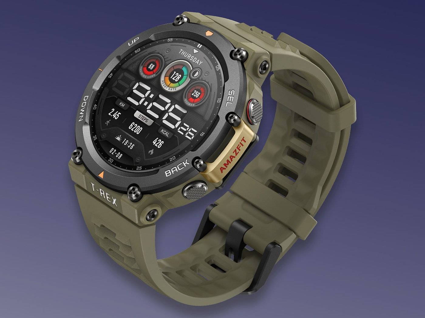 Amazfit T Rex 2 Rugged GPS smartwatch with upgraded display