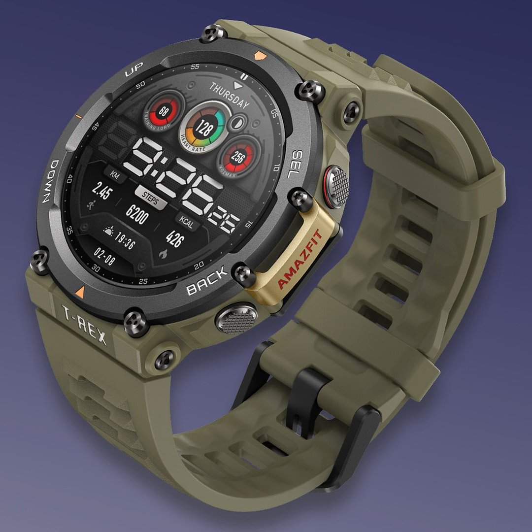 Amazfit T Rex 2 Rugged GPS smartwatch with upgraded display