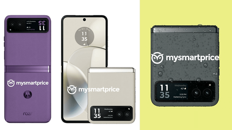Motorola Razr 40 Warna boleh dilipat dalam ungu, putih krim dan hijau