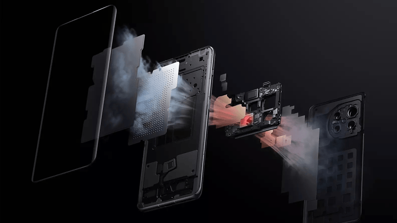 Зона паровой камеры OnePlus 11 и внутренняя часть