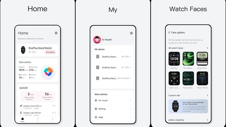 Funkce aplikace OnePlus Nord Watch N Health