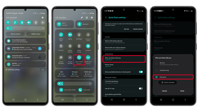 Screenshots: Quick Share auf Samsung-Smartphones aktivieren