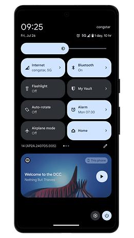 Panel de control rápido en Android 14