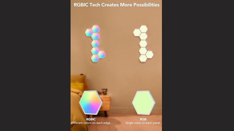 RGBIC smart panels vs RGB single color light