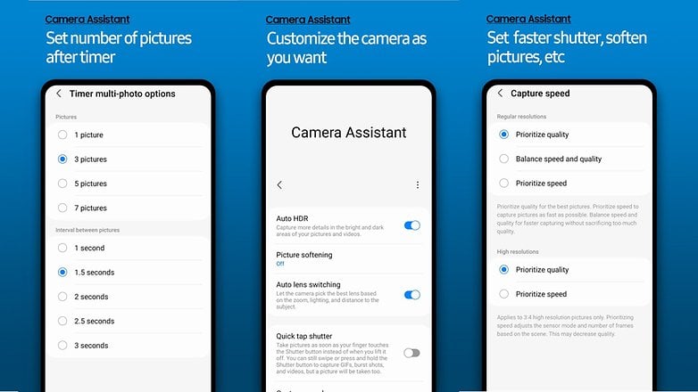 A Samsung Camera Assistant alkalmazás funkciói