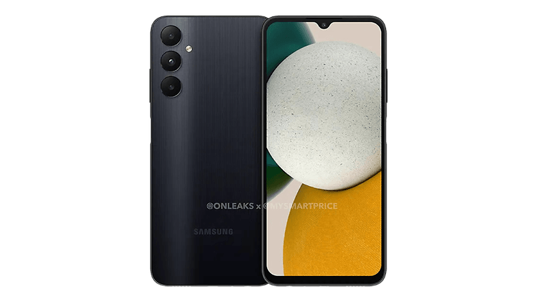 Samsung Galaxy A05s renderelés fekete színben