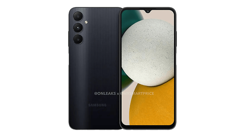 Rendu du Samsung Galaxy A05s en noir