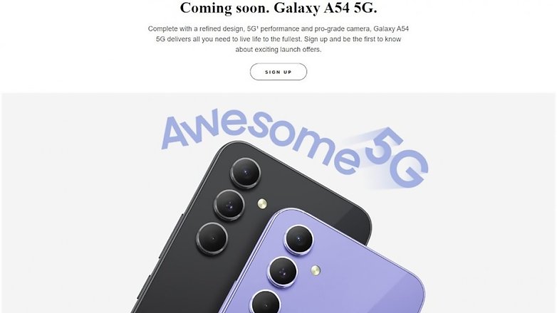 Teaser für das Samsung Galaxy A54
