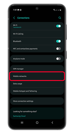 Samsung Galaxy connection settings for resetting APN