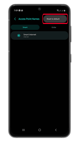 Samsung Galaxy connection settings for resetting APN