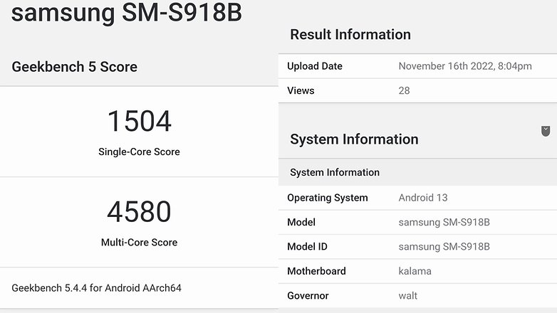 Samsung Galaxy S23 Snapdragon 8 Gen 2 parámetro