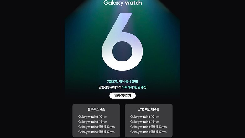 Samsung Galaxy Watch 6 and Watch 6 Classic sizes and variants