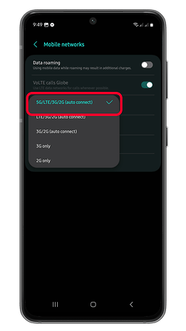 Changer le type de réseau sur un Samsung Galaxy