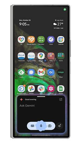Gestos secretos do Samsung One UI usando o Gemini.