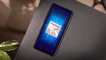 Samsung Galaxy XCover 7 Pro smartphone displaying Snapdragon 7s Gen 4 on a dark background.
