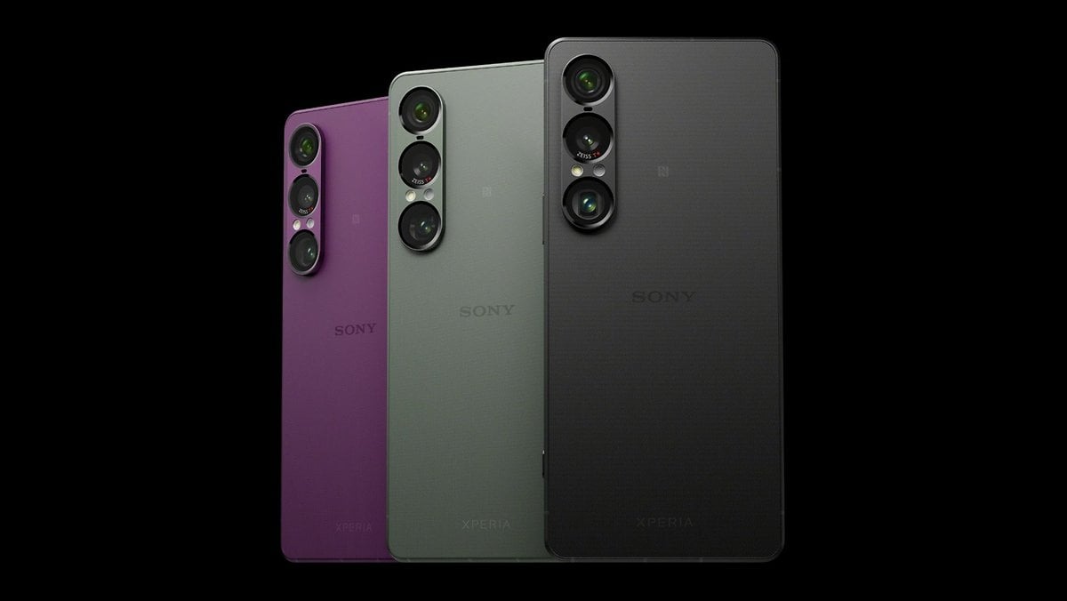 Sony Xperia 1 VII black background in different hues