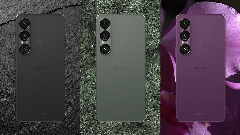 Sony Xperia 1 VII in three colorways Sony Xperia 1 VII in three colorways