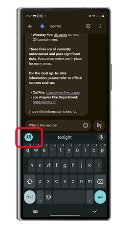 Screenshot of a messaging app on an Android smartphone