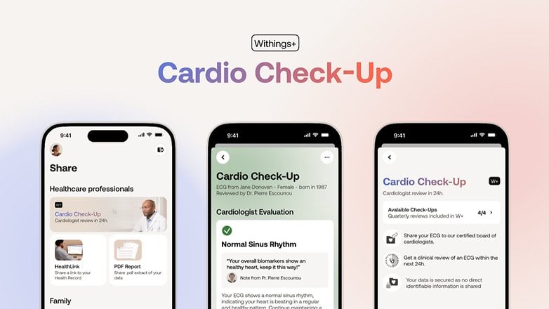 Screenshots vom Cardio-Check-Up in der Withings-App