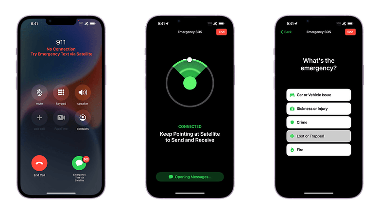 Apple emergency SOS via satellite connectivity on iPhone 14
