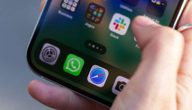 iPhone with the Safari browser focused