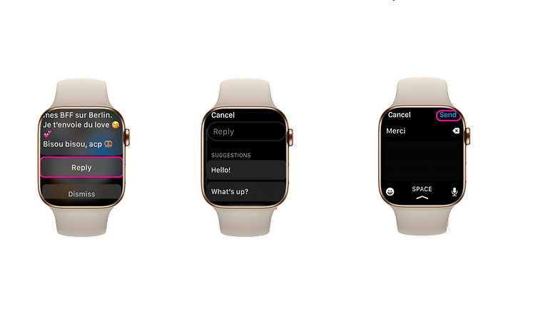 Répondre aux messages WhatsApp sur Apple Watch