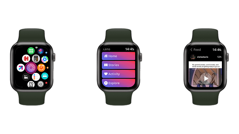 L'application Lens imite la précédente application d'Instagram sur Apple Watch