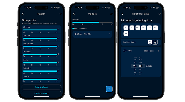 Mobile-App-Oberfläche zur Verwaltung der Homematic IP Türschlossantriebseinstellungen.