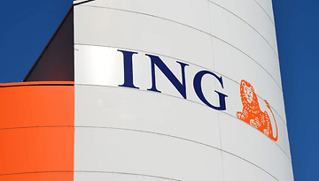 ING-Logo auf einem Firmnengebäude