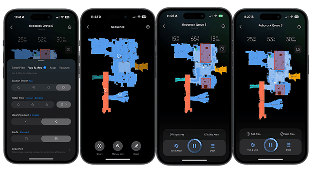 Roborock Qrevo S app screenshots