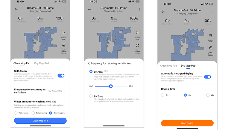 Dreame-Home-App Einstellungen für die Station