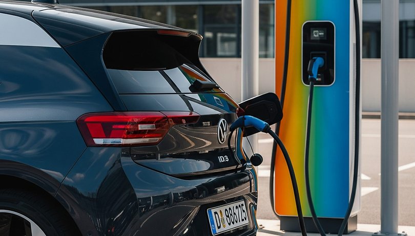 Strom statt Sprit: Das E-Auto gewinnt an Fahrt e auto an ladesaeule in regenbogen farben