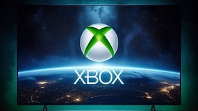 Das Xbox Logo auf einem großen Monitor.