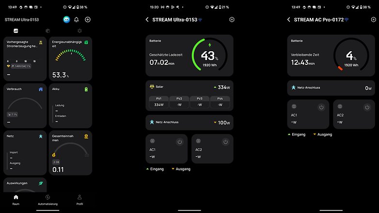 Screenshots der Ecoflow App Gerätedetails Screenshots der Ecoflow App Gerätedetails