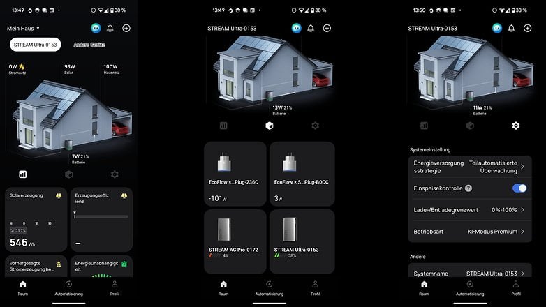 Screenshots der Ecoflow App Screenshots der Ecoflow App
