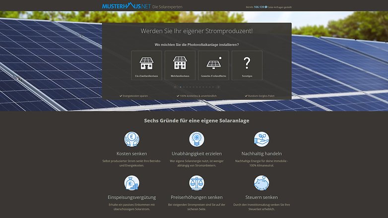 Musterhaus Online-Rechner für PV-Anlagen Musterhaus Online-Rechner für PV-Anlagen