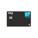 Consorsbank Visa Debitkarte mit einem Kontaktloszahlungssymbol.