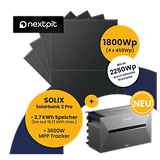 Kleines Kraftwerk 1800Wp Quattro mit optionaler Halterung und Anker Solarbank 3 E2700 Pro