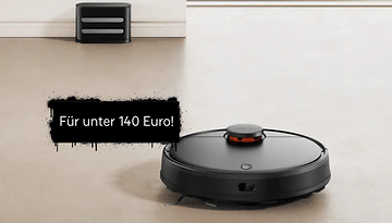 Xiaomi Robot Vacuum T12 auf einem hellen Boden mit Textüberlagerung: 'Für unter 140 Euro!'